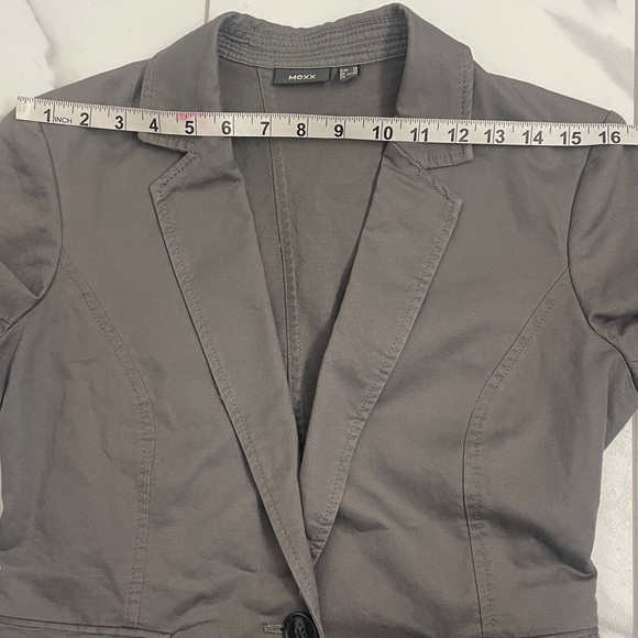 Women’s Mexx Cotton Blend Blazer 2 Pockets Fitted Grey Sz 38 - Picture 10 of 12